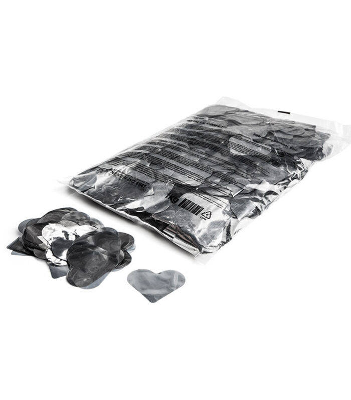 TCM FX - Metallic Konfetti Szív Ø 55mm - Silver - 1 kg